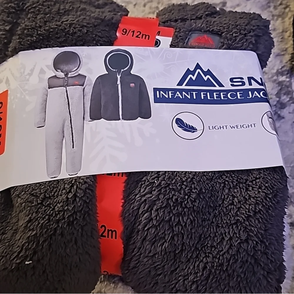 Snozu Infant 2-piece Fleece Set,  grey/dark charcoal